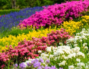 Obraz premium Vibrant flowerbeds cascading in colors