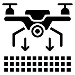 Drone Survey glyph icon