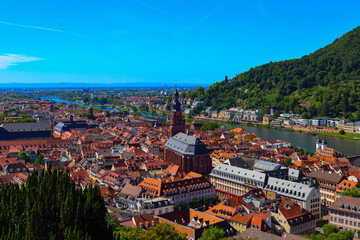 Obraz premium View of the city Heidelberg in Germany. A popular tourist destination.