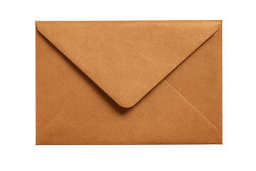 Brown Kraft Envelope on Transparent Background