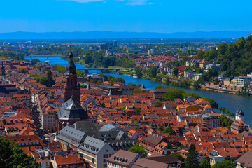 View of the city Heidelberg in Germany. A popular tourist destination.