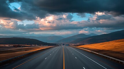 Fototapeta premium sunset over the road