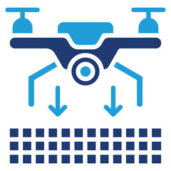 Obraz premium Drone Survey glyph color icon