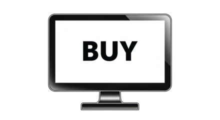 Isolated Monitor with 'BUY' Text