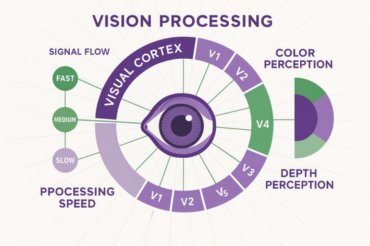 Vision Processing Diagram: Visual Cortex, Illustration