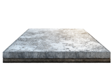 Flat Concrete Roof Slab on Transparent Background