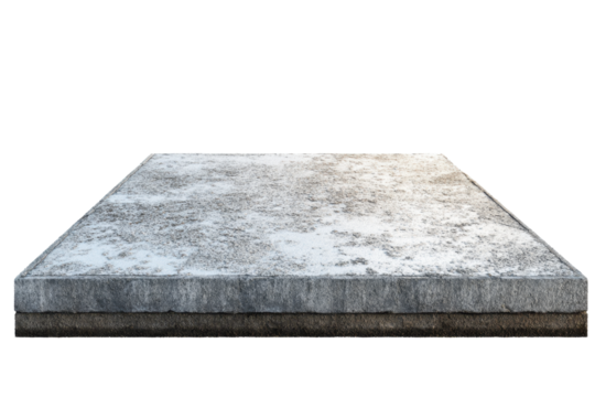 Flat Concrete Roof Slab on Transparent Background