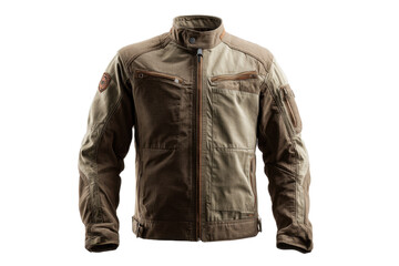 Brown-Tan Flight Jacket Isolated on Transparent Background