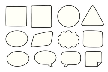 Various blank paper shapes vector collection for crafting and creative projects, cartoon style design with diverse geometric and decorative forms on white background