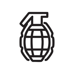 A line icon of a classic hand grenade.