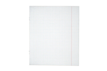 School notebook grid paper with fine blue squares on white background, isolated and clean design for math, graphing, drawing, notes, and academic projects.