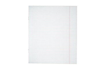 School notebook grid paper with fine blue squares on white background, isolated and clean design for math, graphing, drawing, notes, and academic projects.