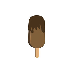 A delicious chocolate ice cream bar on a stick 3d