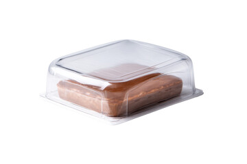 Clear Plastic Food Cover with Pastry on Transparent Background
