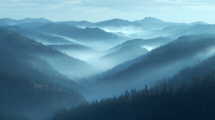 Obraz premium misty mountain and valley views