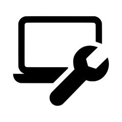Computer repair service icon for digital solutions