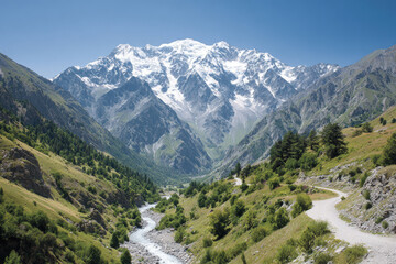 Fototapeta premium discover majestic peaks of world top mountains focusing on caucasus region legends and rich histories