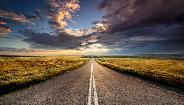 fork in the road a captivating visual narrative unfolds as a road splits offering two distinct paths under a dynamic sky inviting contemplation and evoking a sense of journey and decision