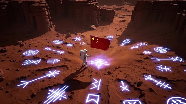 A Chinese astronaut finds a mysterious site with a circle of glowing alien symbols on the surface of Mars.