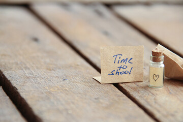 Time to school concept, education background.