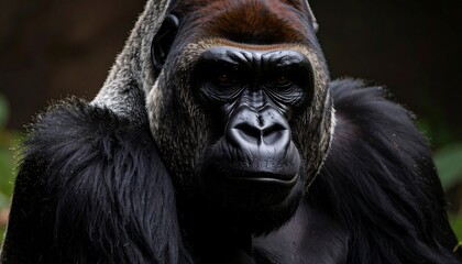 Obraz premium Close-up portrait of a gorilla
