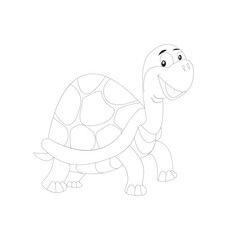 Tortoise Coloring Page for Kids | Animal Line Art Illustration