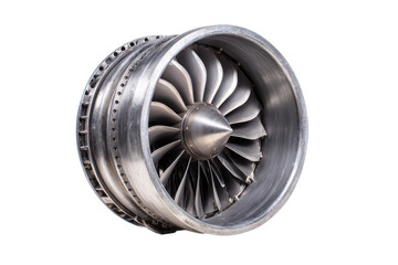 Turbofan Engine Fan Assembly on Transparent Background