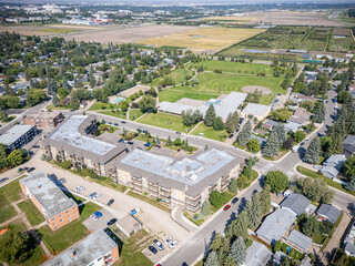 Obraz premium Aerial View of Greystone Heights Neighborhood in Saskatoon, Saskatchewan
