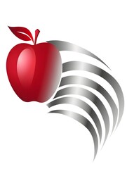 Red Apple Logo Design - Modern Minimalist Symbol of Healthy Nutrition and Sustainability