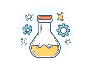 Cutting-Edge Science Laboratory - Innovative Chemistry Experiment with Flask, Beaker, and Safety Protocols