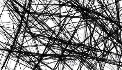 A complex network of intersecting lines creates an intricate abstract design.