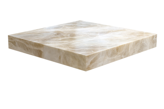 A white marble slab with a tan border