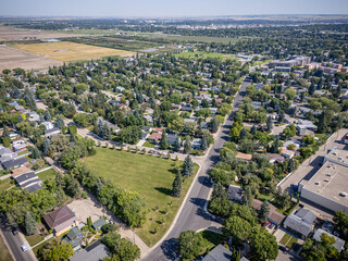 Aerial View of Greystone Heights Neighborhood in Saskatoon, Saskatchewan