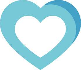 Blue heart-shaped logo on a white background, symbolizing love or support