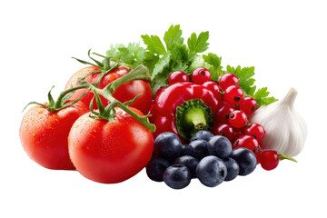 Fresh Mixed Produce Isolated on Transparent Background
