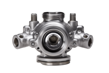 Front-End Automotive Metal Part on Transparent Background