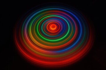 Vibrant Circular Light Patterns in a Spectrum of Colors