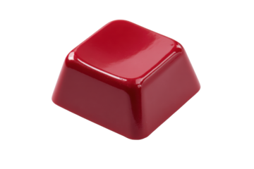 Red Single Keycap on Transparent Background
