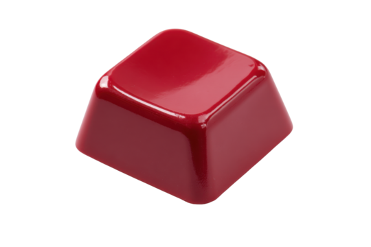 Red Single Keycap on Transparent Background