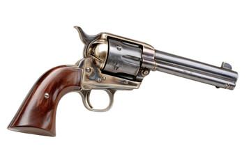 Antique Single-Action Revolver on Transparent Background