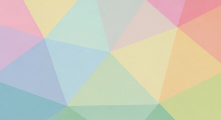 Obraz premium Abstract Pastel Prism: A kaleidoscopic array of soft pastel triangles forms a visually captivating and harmonious composition, exuding a sense of tranquility and creativity. 
