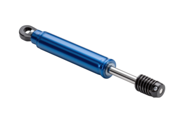 Blue Gas Spring Shock Absorber on Transparent Background