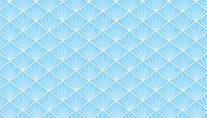 Light Blue Scallop Wave Seamless Pattern