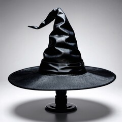 Pointed Witch Hat with Wide Brim on Transparent Cutout
