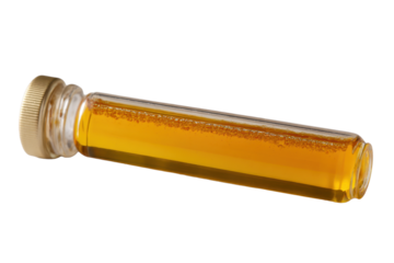 Amber Sample Vial on Transparent Background