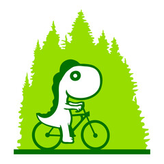 Dino Bicycle Bike Tour Rider Trees Nature Forest
