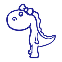 Dino Girl Woman Bow Tie Pretty Female Cute Dinosaur