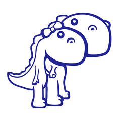 2 Dino Love Happy Couple Man Woman Holding Hands