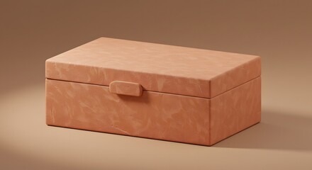 Rectangular wooden box with a textured finish and a lid, perfect for storage or display on a neutral background