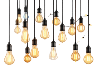 Vintage Edison style light bulbs hanging